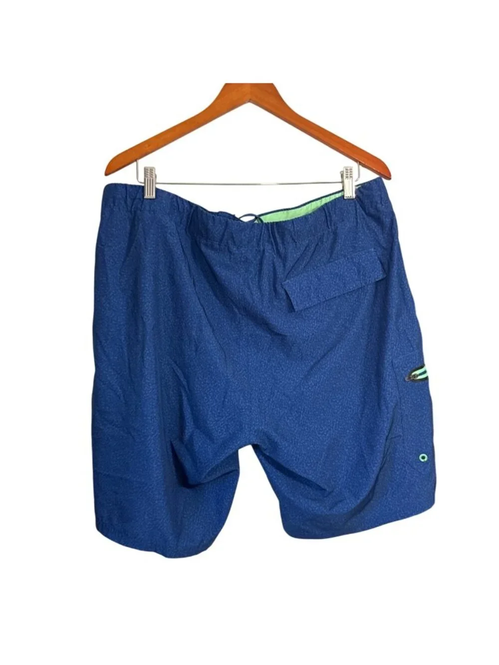 ZeroXposur Mens XL Blue Swim Trunks With Pockets Drawstring Waist & Side Zipper